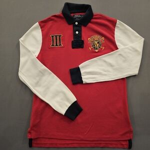 VTG Vintage Polo Ralph Lauren Snow Polo Challenge Cup Rugby Shirt - Red/White
